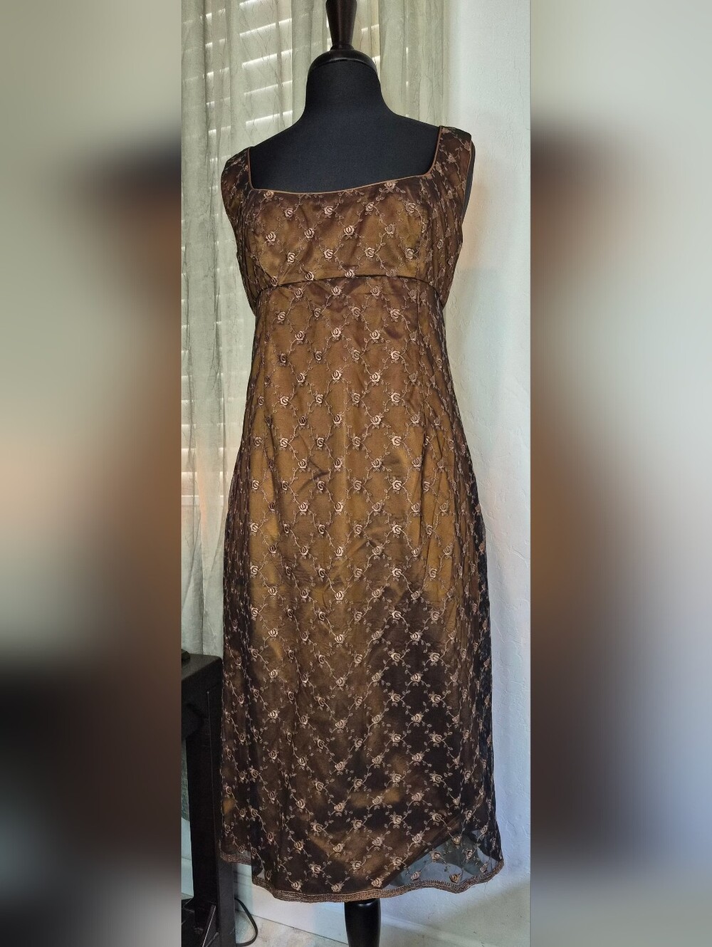 Vintage Liz Mitchell Pure Silk Embroidered Dress | Made in New Zealand #0152 - Picture 1 of 8